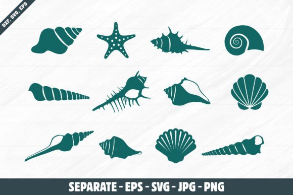 Download Sea Shell Silhouettes, Sea Shell Svg - Shell Collection