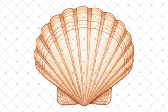 Download Detailed Illustration of a Scallop Shell - Shell Collection