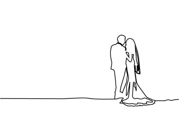 Download Abstract Line Art Couple Wedding Design - Wedding Collection