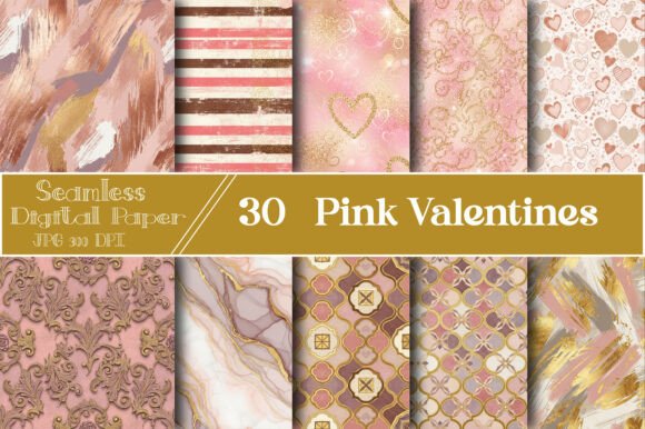 Download Pink Valentines Seamless Pattern - Set - Ink Collection