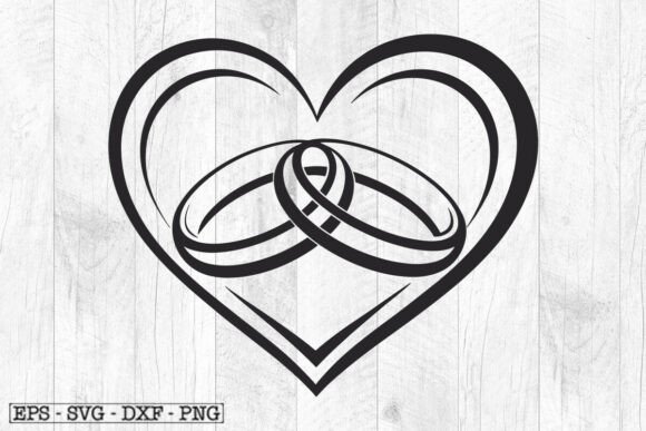 Download Wedding Rings Heart SVG - Love Marriage - Wedding Collection