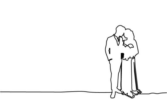 Download Abstract Line Art Couple Wedding Vector - Wedding Collection