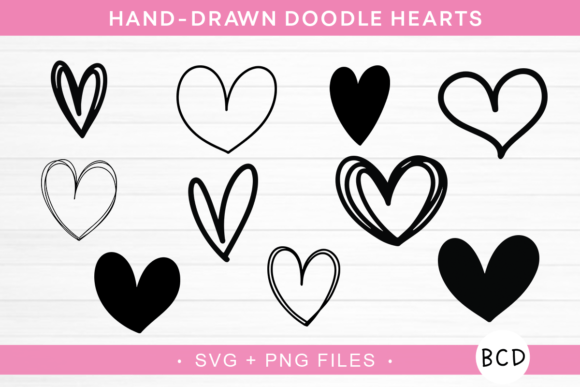 Download Doodle Hearts SVG - Hand-drawn Hearts - Drawn Collection