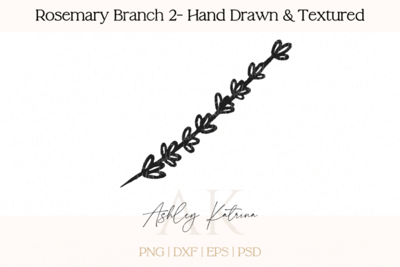 Download Rosemary Branch 2- Hand Drawn &amp; Textured - Drawn Collection
