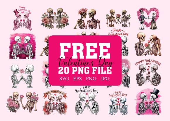 Download Pink Two Skeletons, Rose T-shirt Bundle - Ink Collection