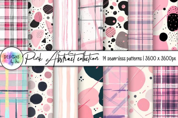 Download Pink Abstract Trendy Patterns, Seamless - Ink Collection